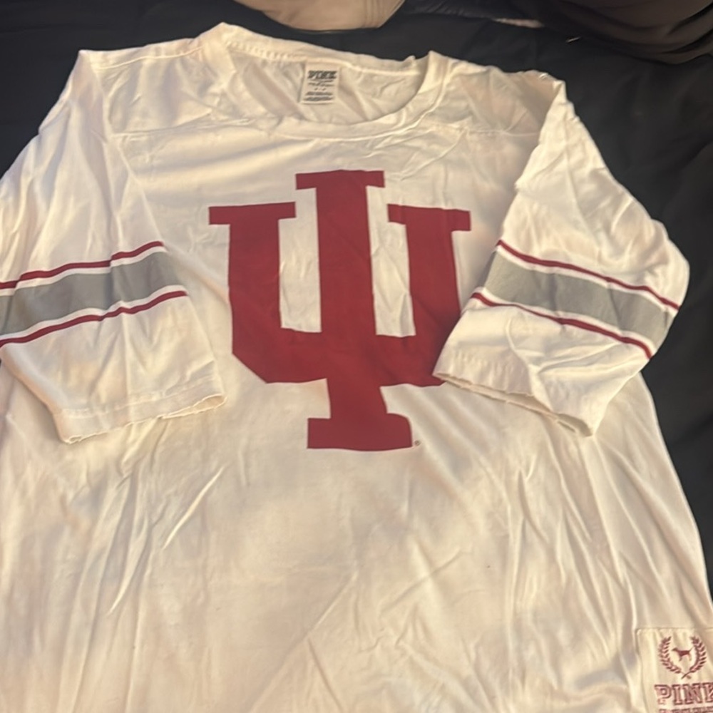 PINK Victoria's Secret White Tee with Maroon Logo